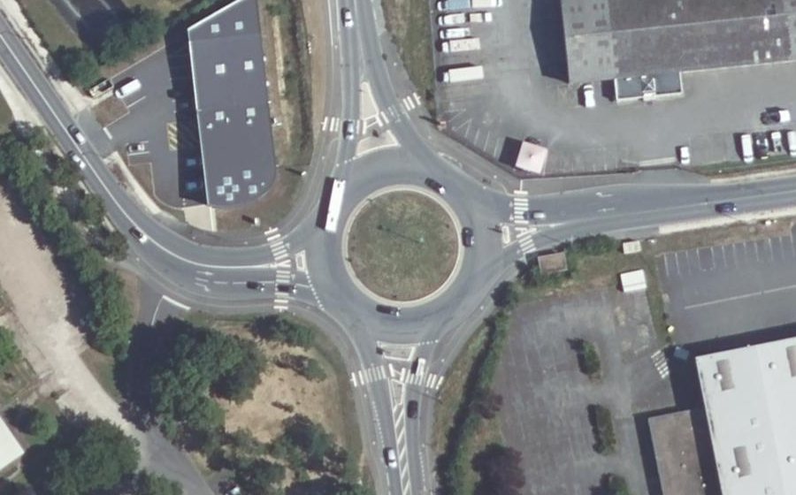 Vue aérienne du Rond-Point Hugh A. Harter