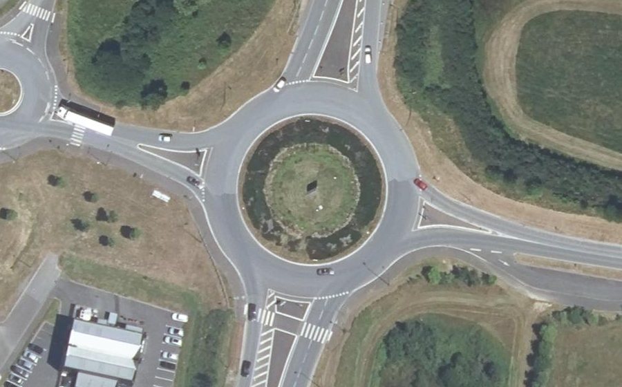 Vue aérienne du Rond-Point Jacques Papet-Lepine