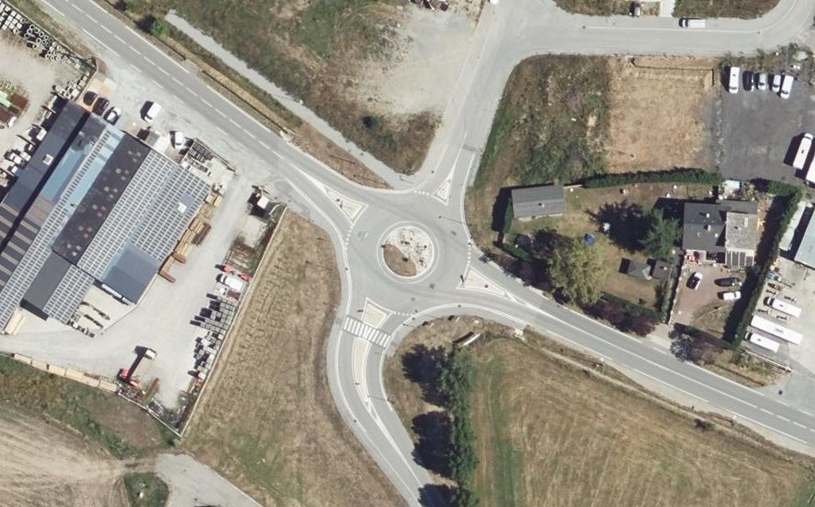 Vue aérienne du Rond-Point de la Vanéra