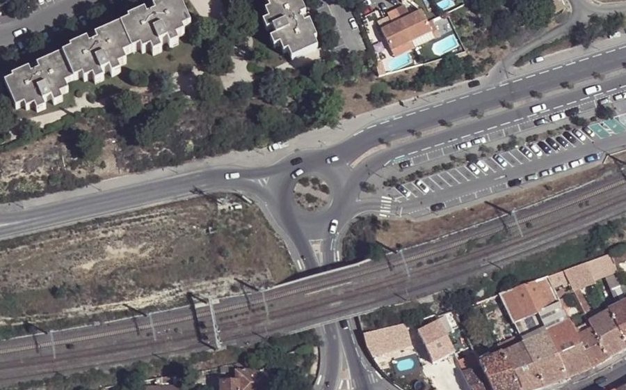 Vue aérienne du Rond-Point Jacques de Caradet