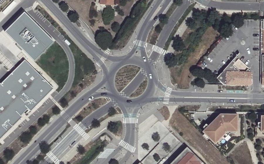 Vue aérienne du Rond-Point Paul Baratier