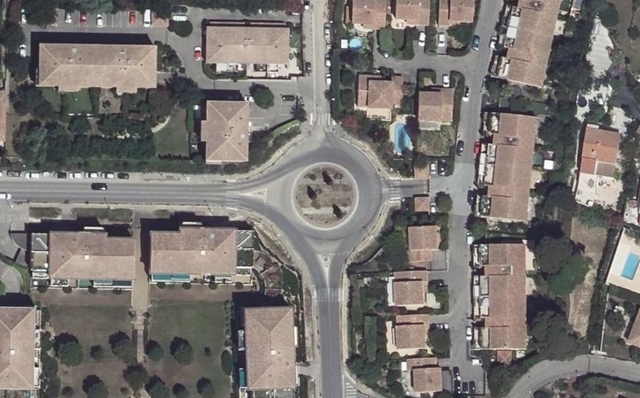Vue aérienne du Rond-Point Albert Tian