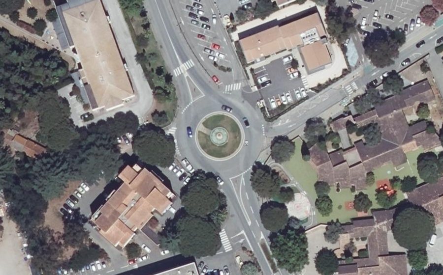 Vue aérienne du Ront-Point Léonce Olivier