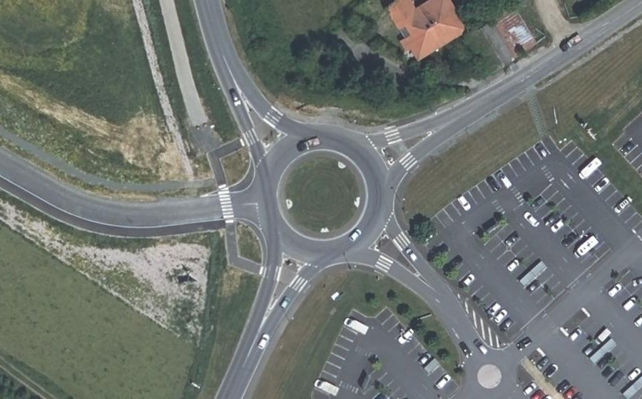 Vue aérienne du Rond-Point des Frères Lumière