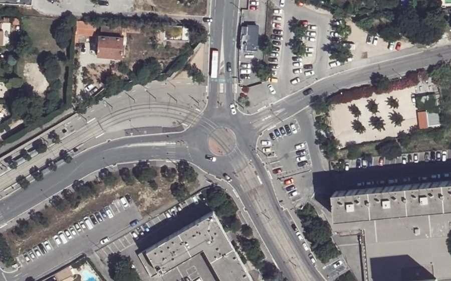 Vue aérienne du Rond-Point des Sœurs Gastine