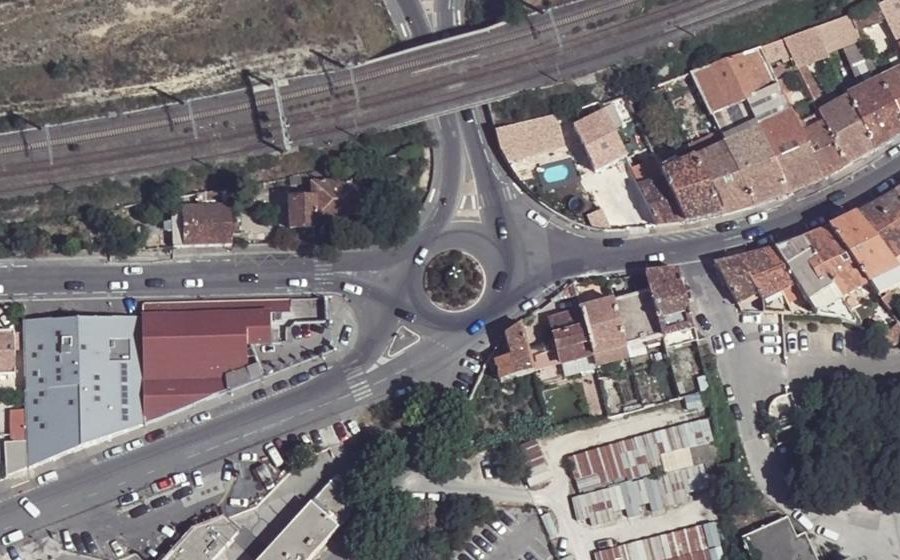 Vue aérienne du Rond-Point Louis Mathieu Verdilhan