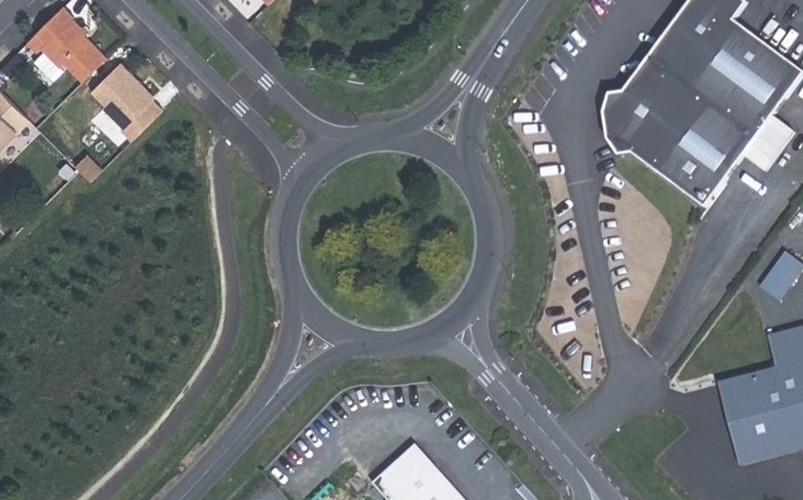 Vue aérienne du Rond-Point Robert Schuman