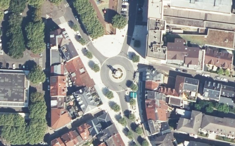 Vue aérienne du Esplanade du Souvenir