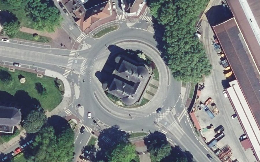Vue aérienne du Place d'Haubersart