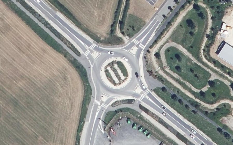Vue aérienne du Carrefour Giratoire de Pisserate