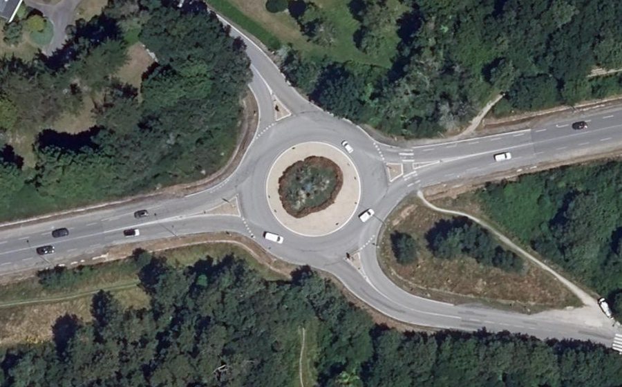 Vue aérienne du Rond-Point de Kerfornet