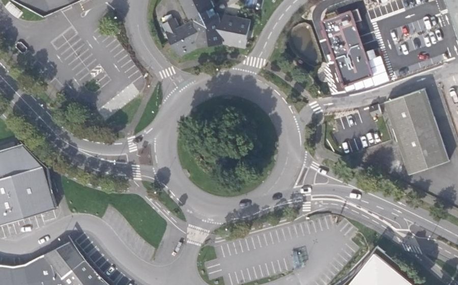 Vue aérienne du Rond-point de la Cité Jean Le Maux