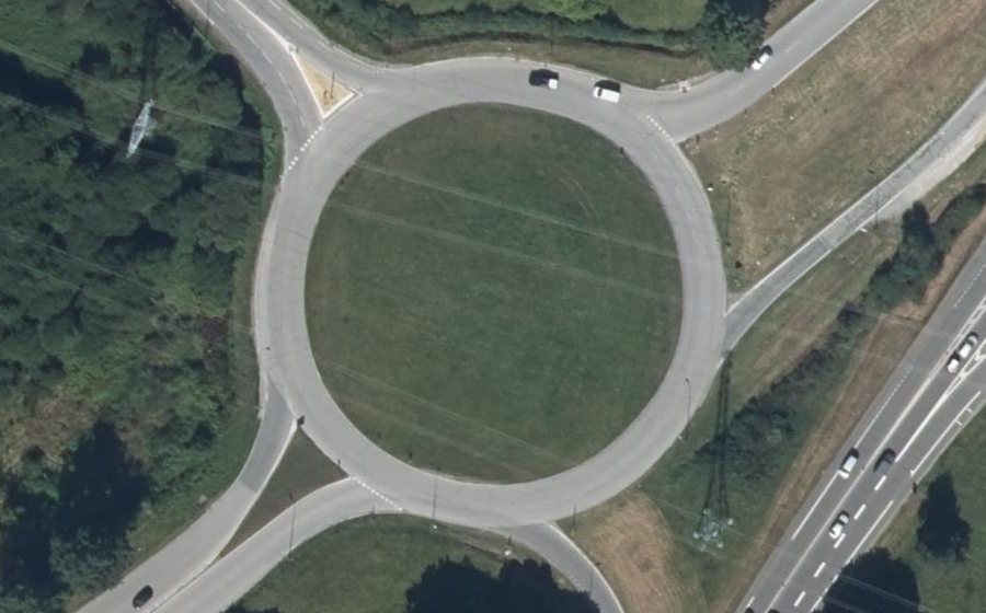 Vue aérienne du Giratoire de Tréalvé