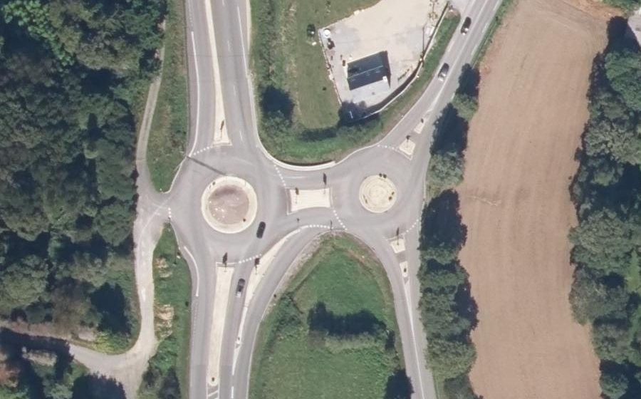 Vue aérienne du Giratoire de Pont en Daul