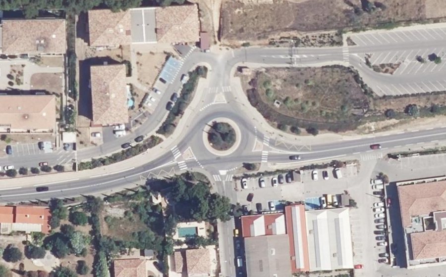 Vue aérienne du Giratoire de l'Ordre des Palmes Académiques