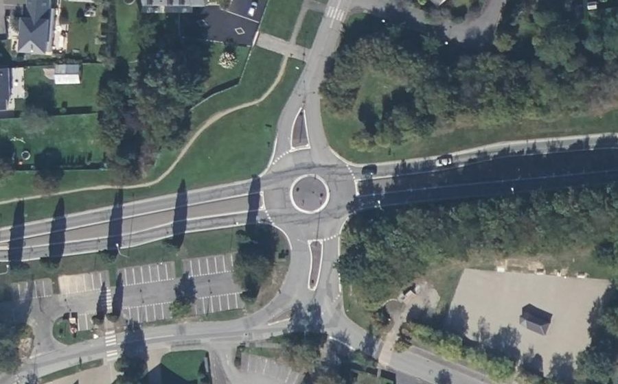 Vue aérienne du Rond-Point de la Petite Saudrais