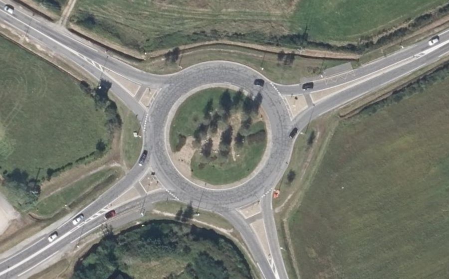 Vue aérienne du Giratoire de Locqueltas