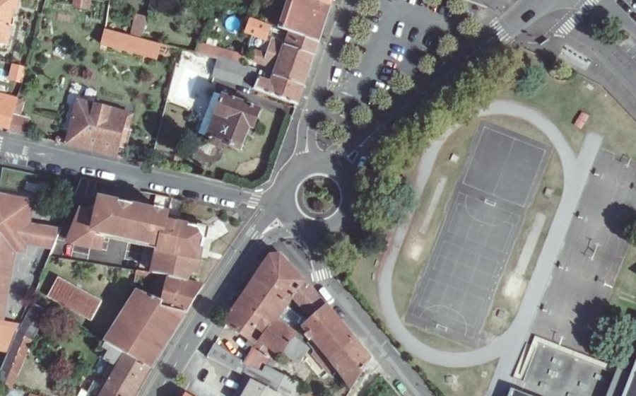Vue aérienne du Rond-Point du Souvenir Français