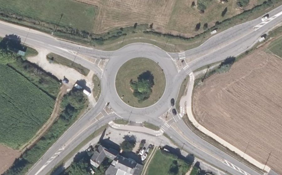 Vue aérienne du Rond-Point des Quatre-Chemins
