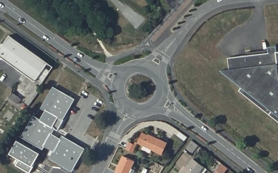 Vue aérienne du Rond-point Pierre-de-Coubertin