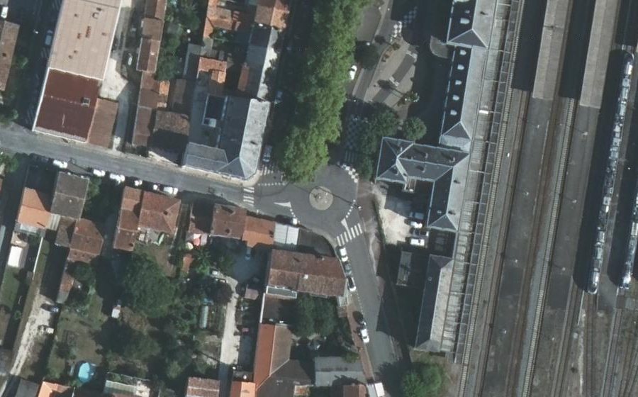 Vue aérienne du Rond-Point de la Gare
