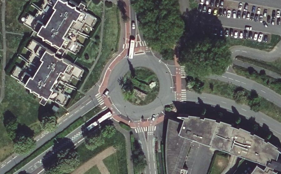 Vue aérienne du Rond-Point du Pont de Bois