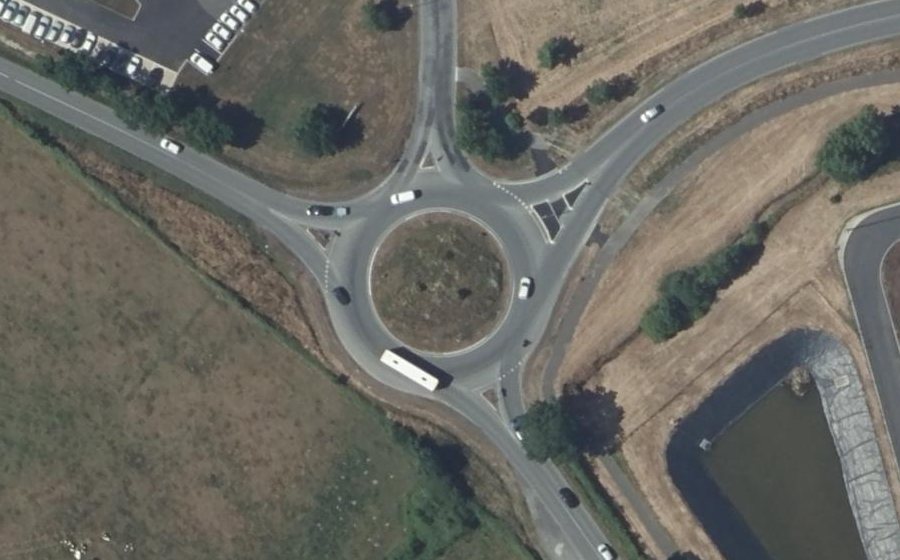 Vue aérienne du Rond-point du Soleil couchant