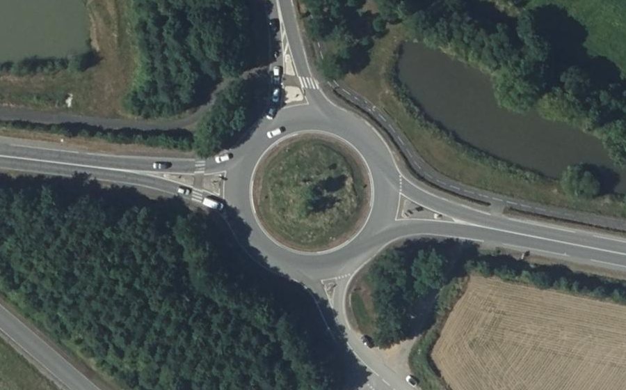Vue aérienne du Rond-pont des Champs