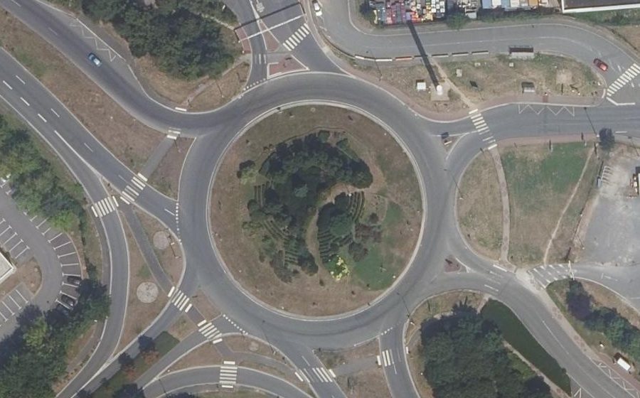 Vue aérienne du Rond-Point du Moulin
