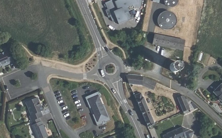 Vue aérienne du Rond-Point de la Grosse Pierre