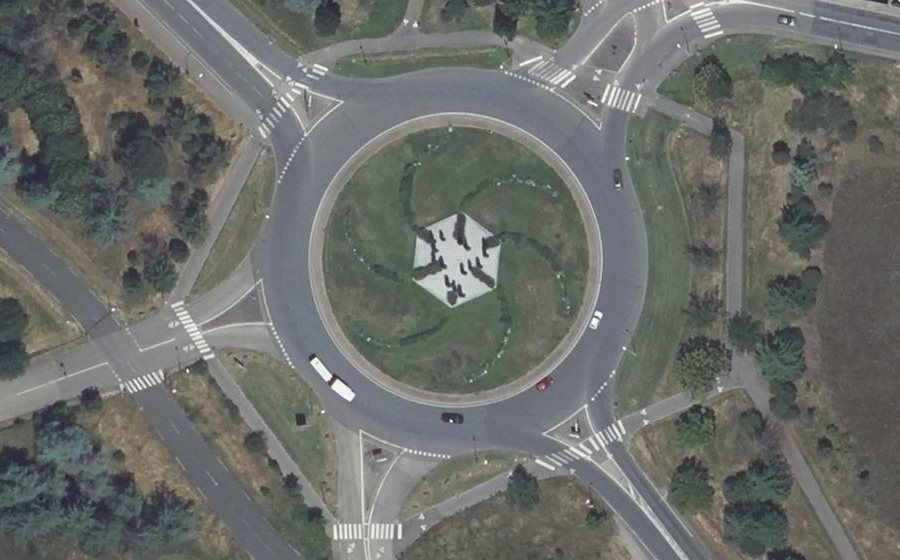 Vue aérienne du Rond-Point René Cassin