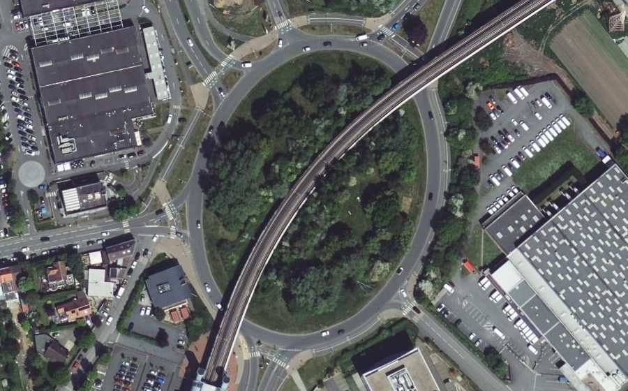 Vue aérienne du Rond-Point Saint-Ghislain