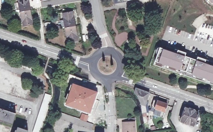 Vue aérienne du Rond-Point des Pompiers
