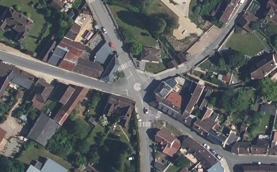 Vue aérienne du Place de la Croix Verte
