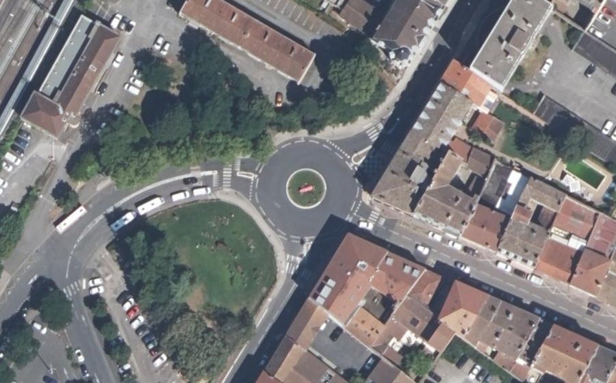 Vue aérienne du Rond-Point de la Gare