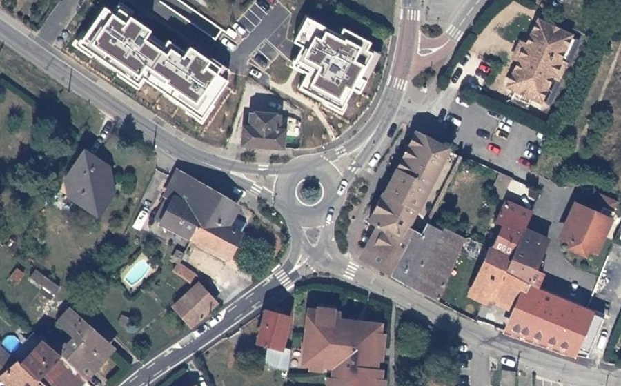 Vue aérienne du Rond-Point des Cinq Chemins