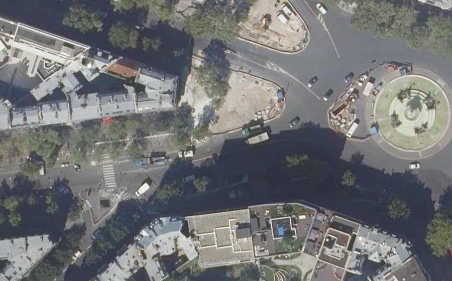 Vue aérienne de la Place Félix Éboué
