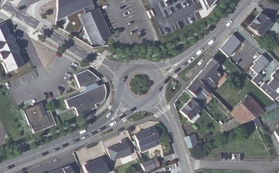 Vue aérienne du Rond-Point de la Paix