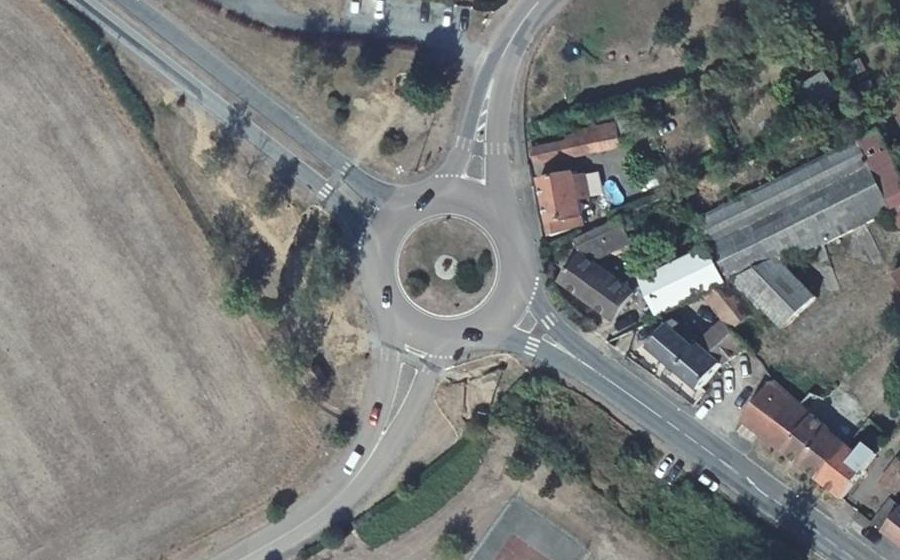 Vue aérienne du Rond-Point de la Vieille Tour
