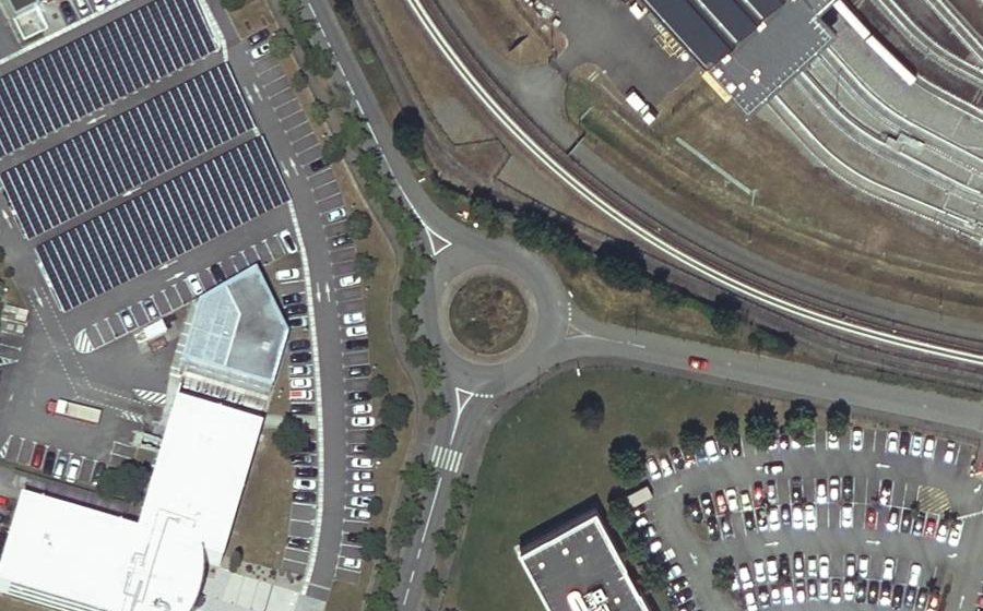 Vue aérienne du Rond-Point Edmond Lassalle