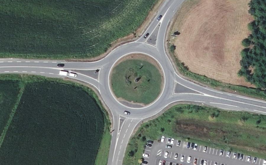 Vue aérienne du Rond-Point de Beneharnum