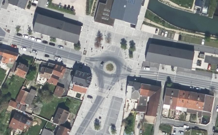 Vue aérienne du Place du Général Leclerc