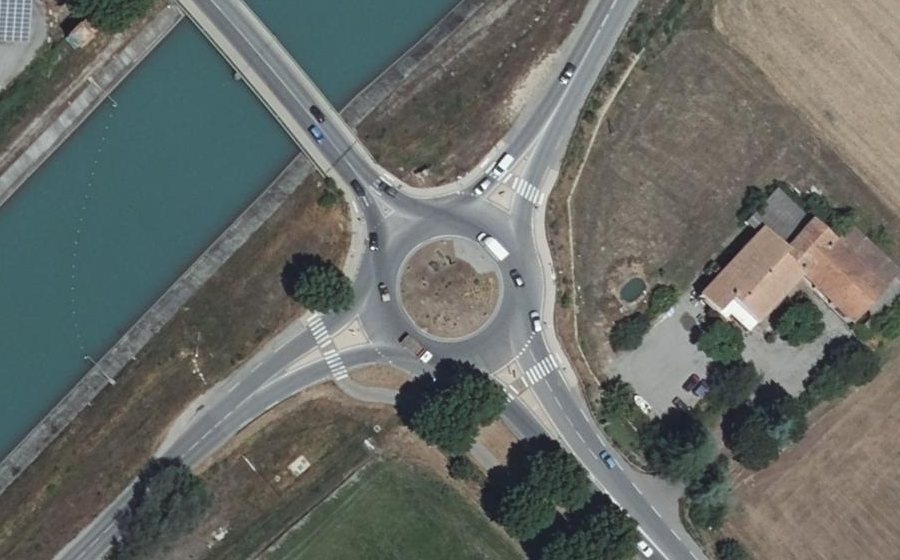 Vue aérienne du Rond-Point André Ampère
