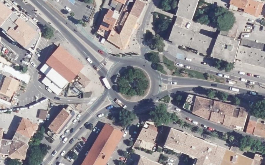 Vue aérienne du Rond-point Major Franklin Louis Robinson