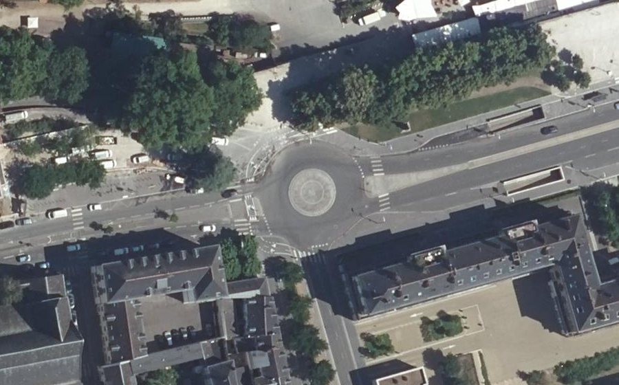 Vue aérienne du Rond-Point des Mariniers