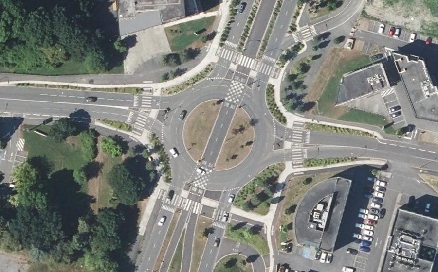 Vue aérienne du Rond-Point Éric Tabarly