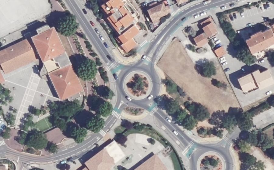 Vue aérienne du Rond-Point des Poilus