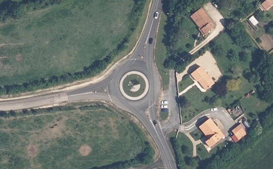 Vue aérienne du Rond-Point du Marais