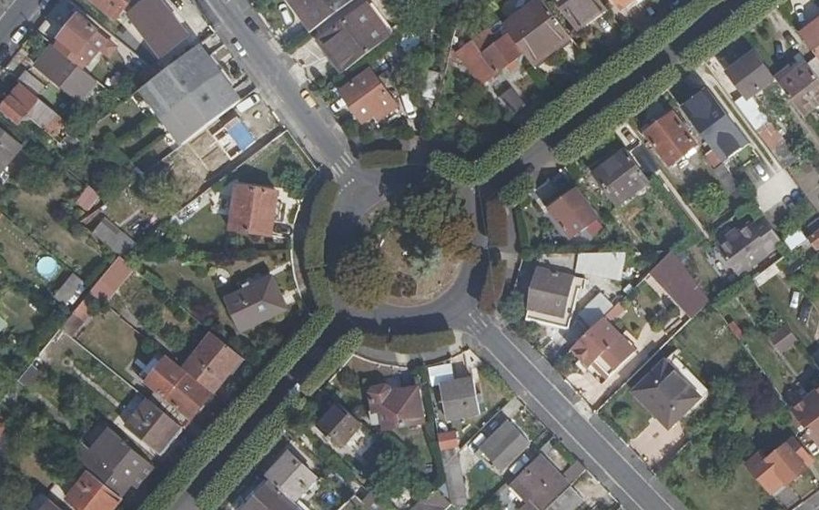 Vue aérienne du Rond-Point des Trèfles