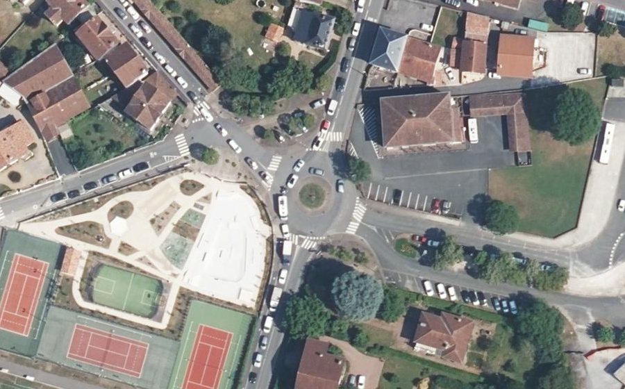 Vue aérienne du Rond-Point du Jaï Alaï
